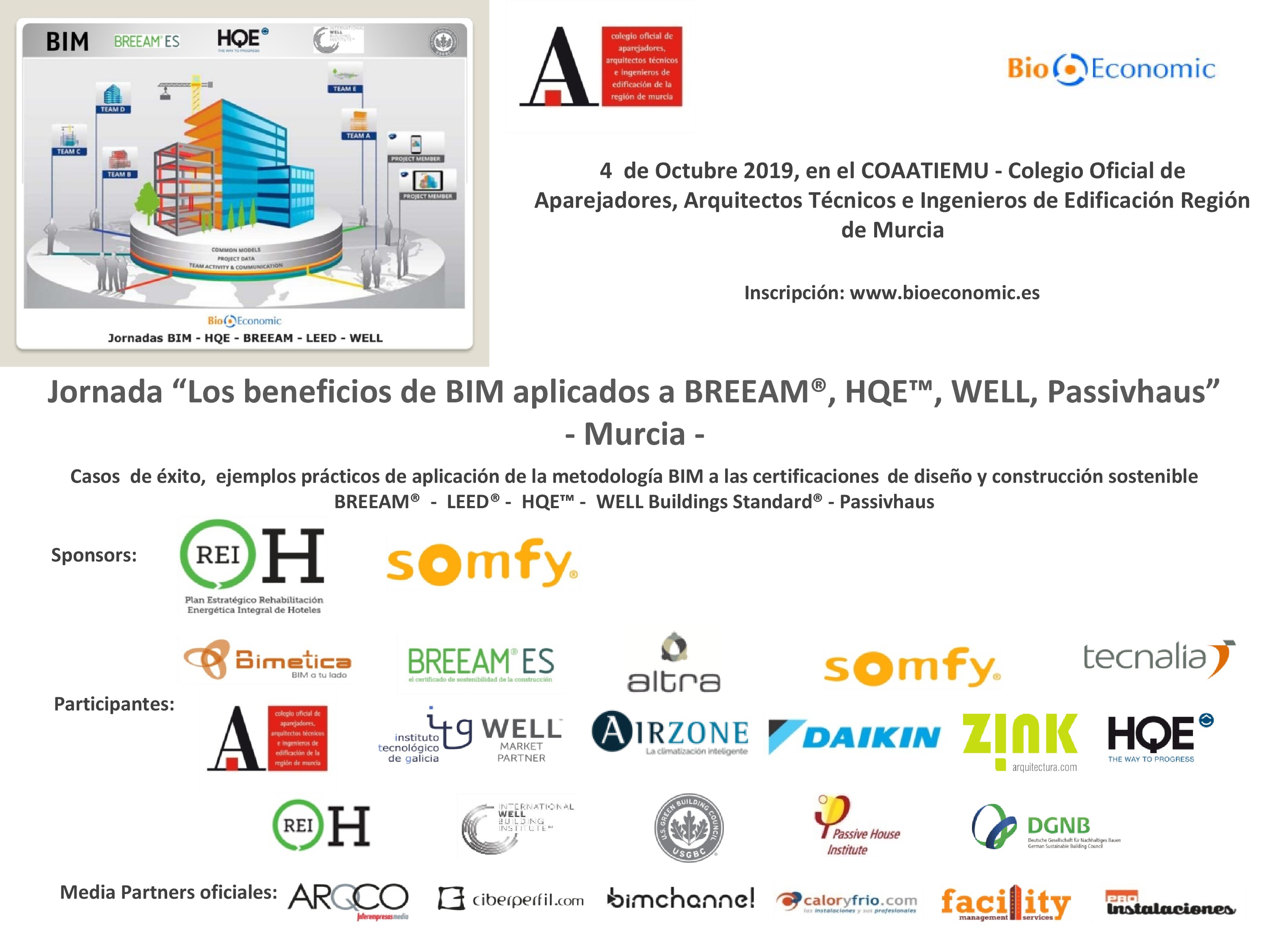 Jornada - Los beneficios de BIM aplicados a BREEAM - WELL - HQE y Passivhaus (Murcia)